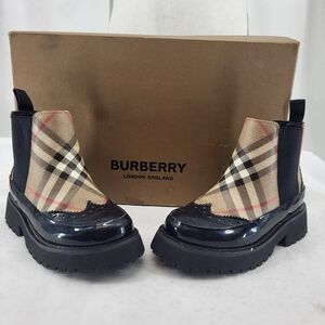 Burberry Mini Doug Check Toddlers Boots Sz 28 US 10.5